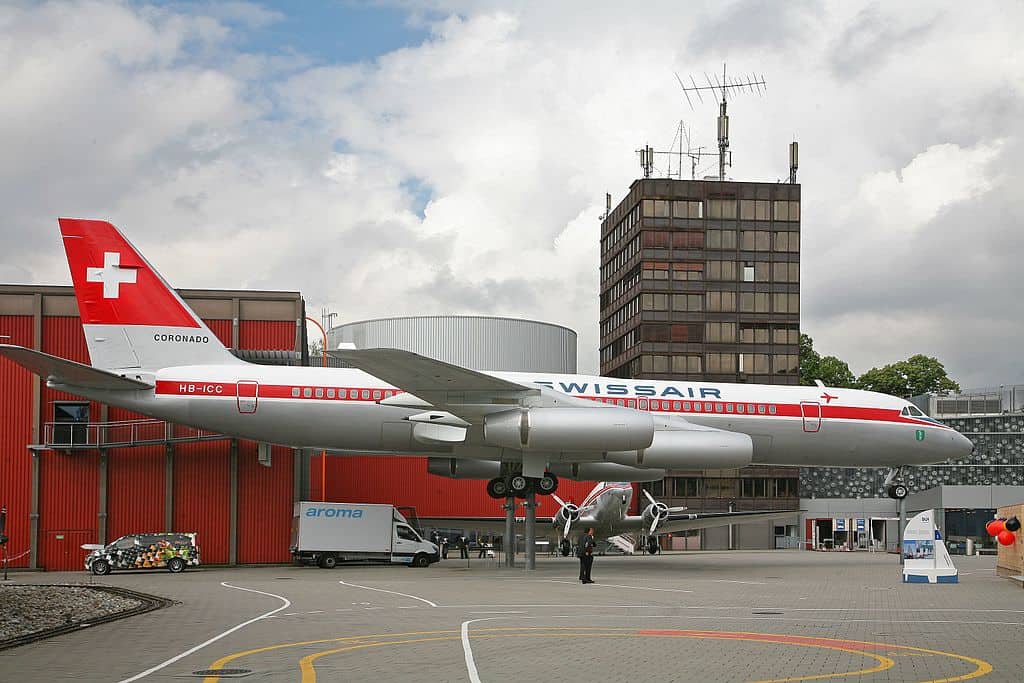 Swissair airplane in Verkehrshaus in Lucerne