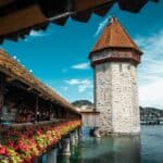 The iconic bridge in Lucerne