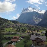Beautiful Grindelwald village and the Wetterhorn in the background