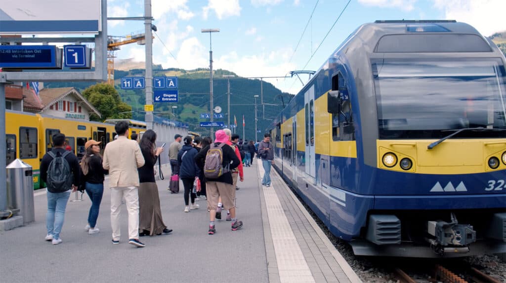 Train station in the Grindelwald village