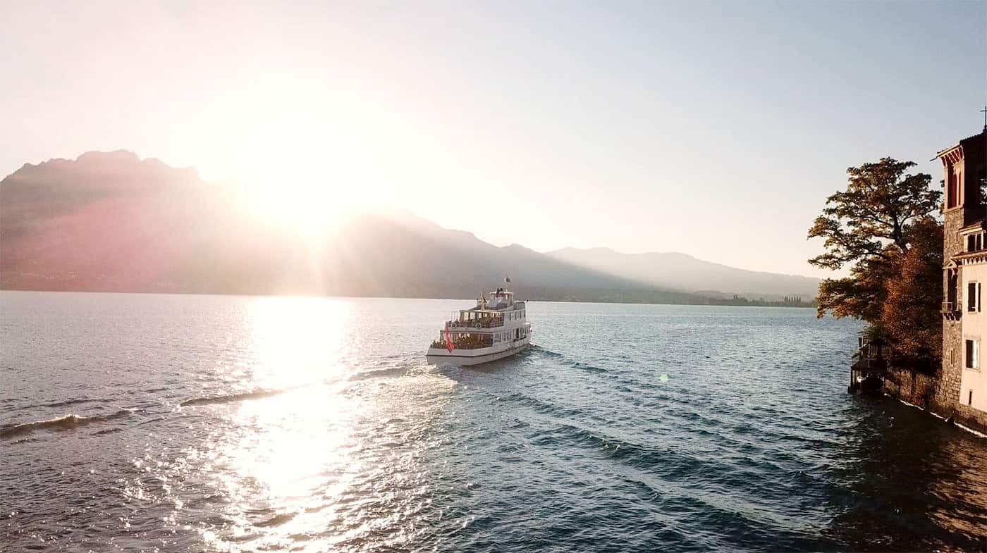 sunset boat cruise lake thun