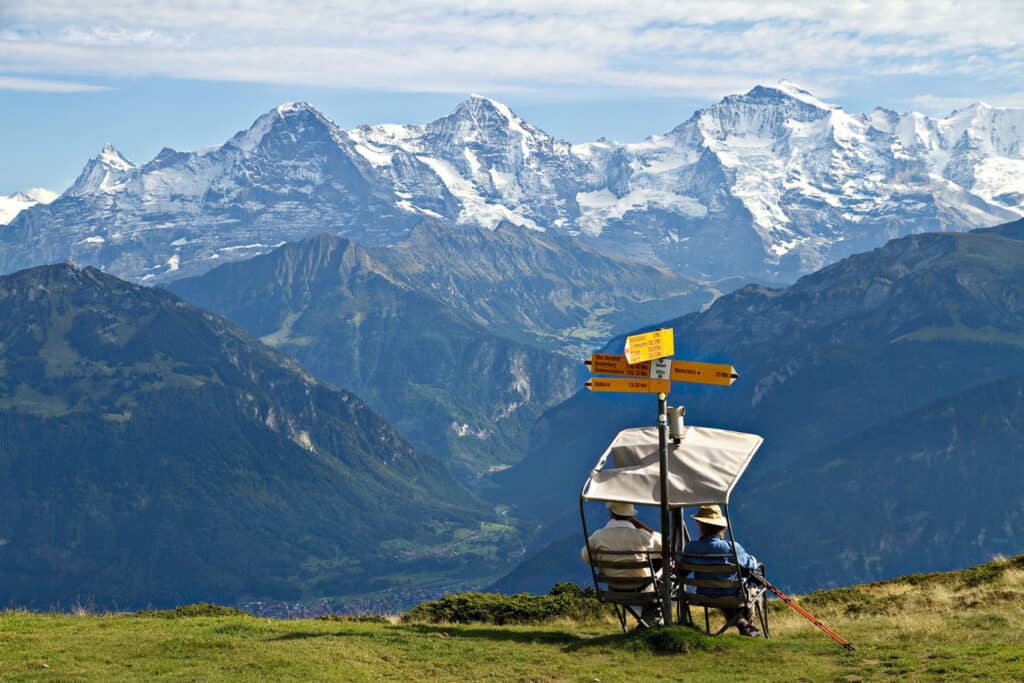 Panoramic Views from the Niederhorn, with Eiger, Monch and Jungfrau
