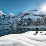 The Oeschinensee in a winter landscape