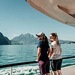 two people enjoing a cruise on lake lucerne