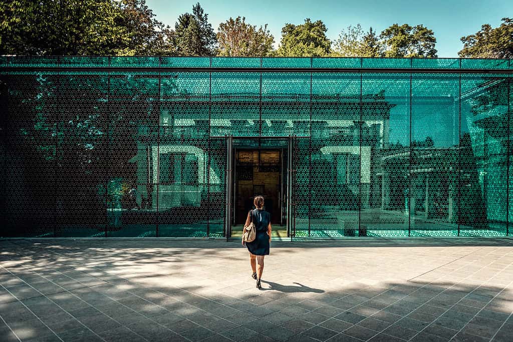 Modern glass-building of Rietbergmuseum