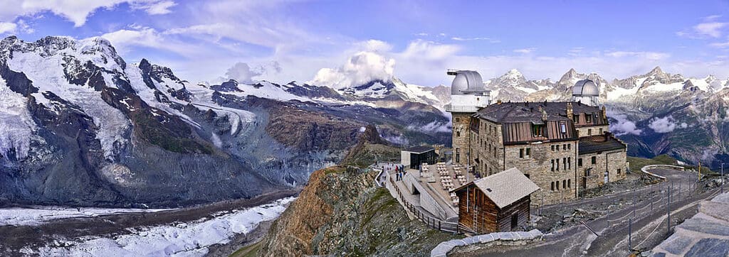 Panoramic view at Gornergrat with the Glacier