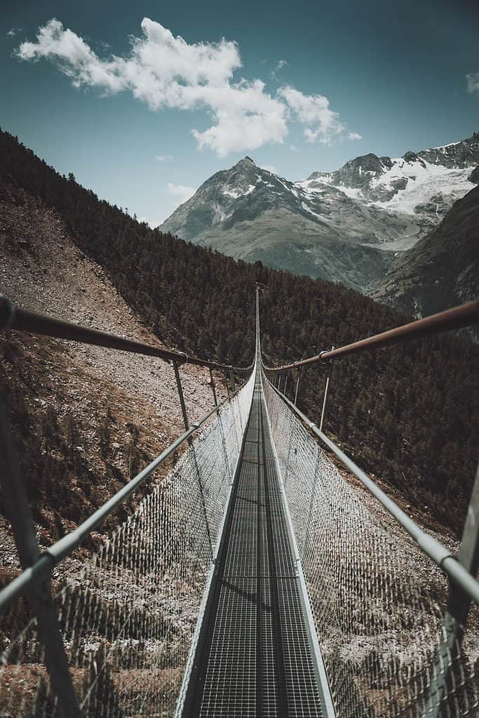 Kuone Sunspension Bridge near Zermatt
