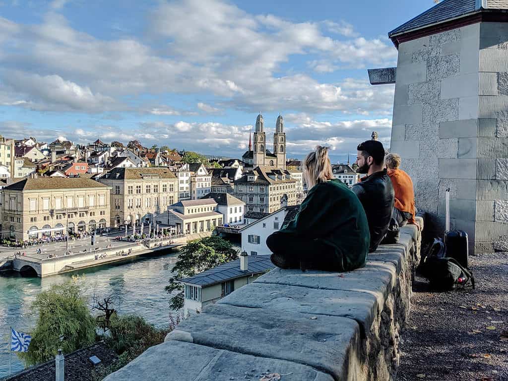 One of the best free scenic views at Zurich Lindenhof