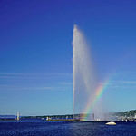 Geneva's Jet d'Eau water fountain