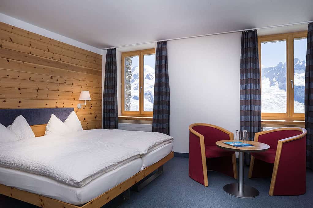 Hotel room at 3100 Gornergrat kulmhotel