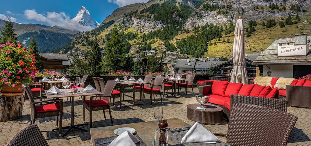 Christiana Hotel with view of matterhorn