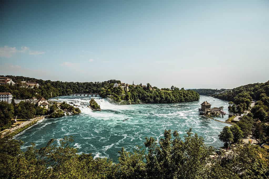 The Rhine Waterfall in summer