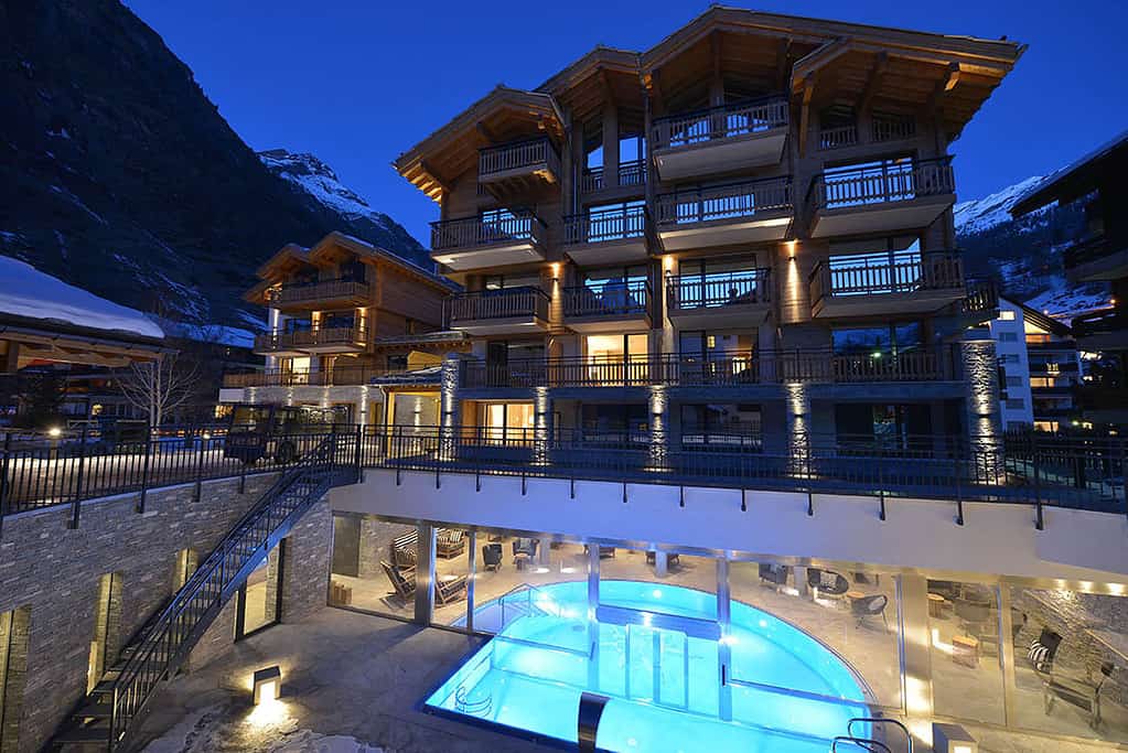Exterior of one of the best hotels in zermatt
